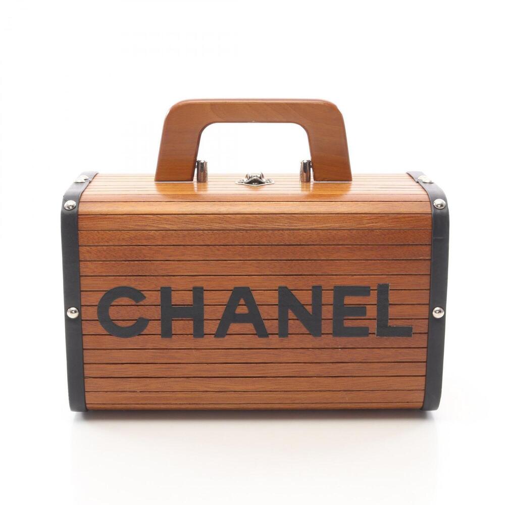 Chanel Coco Mark Handbag, Leather and Wood, Women's, Brown/Black - Picture 1 of 16
